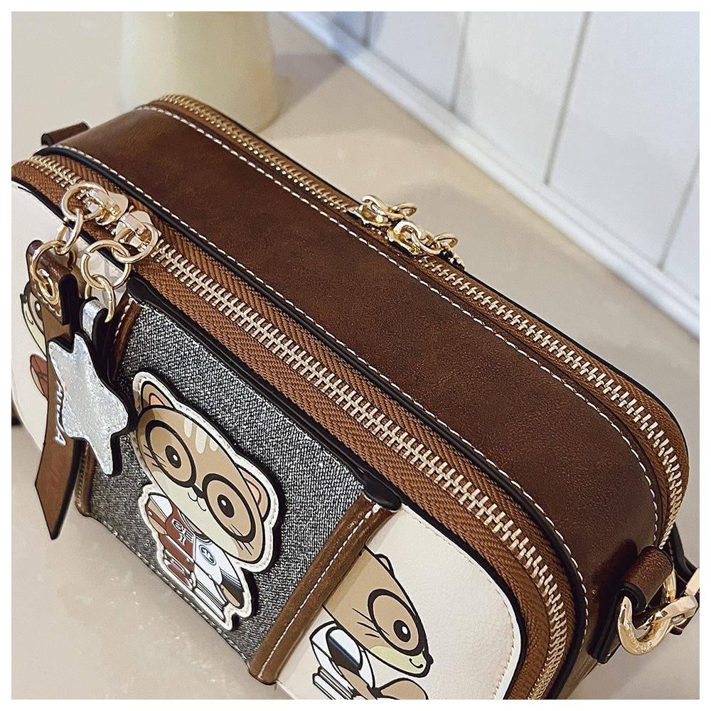 BEIBAOBAO New Cute Cartoon Bear Women's Messenger Bags Creative Trendy Ladies Single Shoulder Bags Fashion Lightweight Simple Underarm Bags for Female