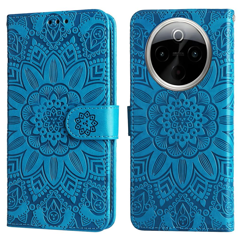 For vivo Y300 Pro 5G Case Sunflower Imprint Leather Wallet Phone Cover