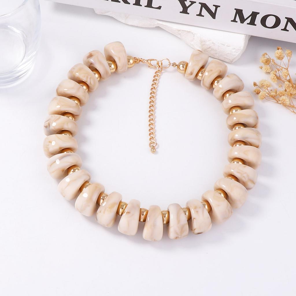 Exaggerated personality trend geometric beaded multi-color optional necklace versatile casual women's daily wear accessories