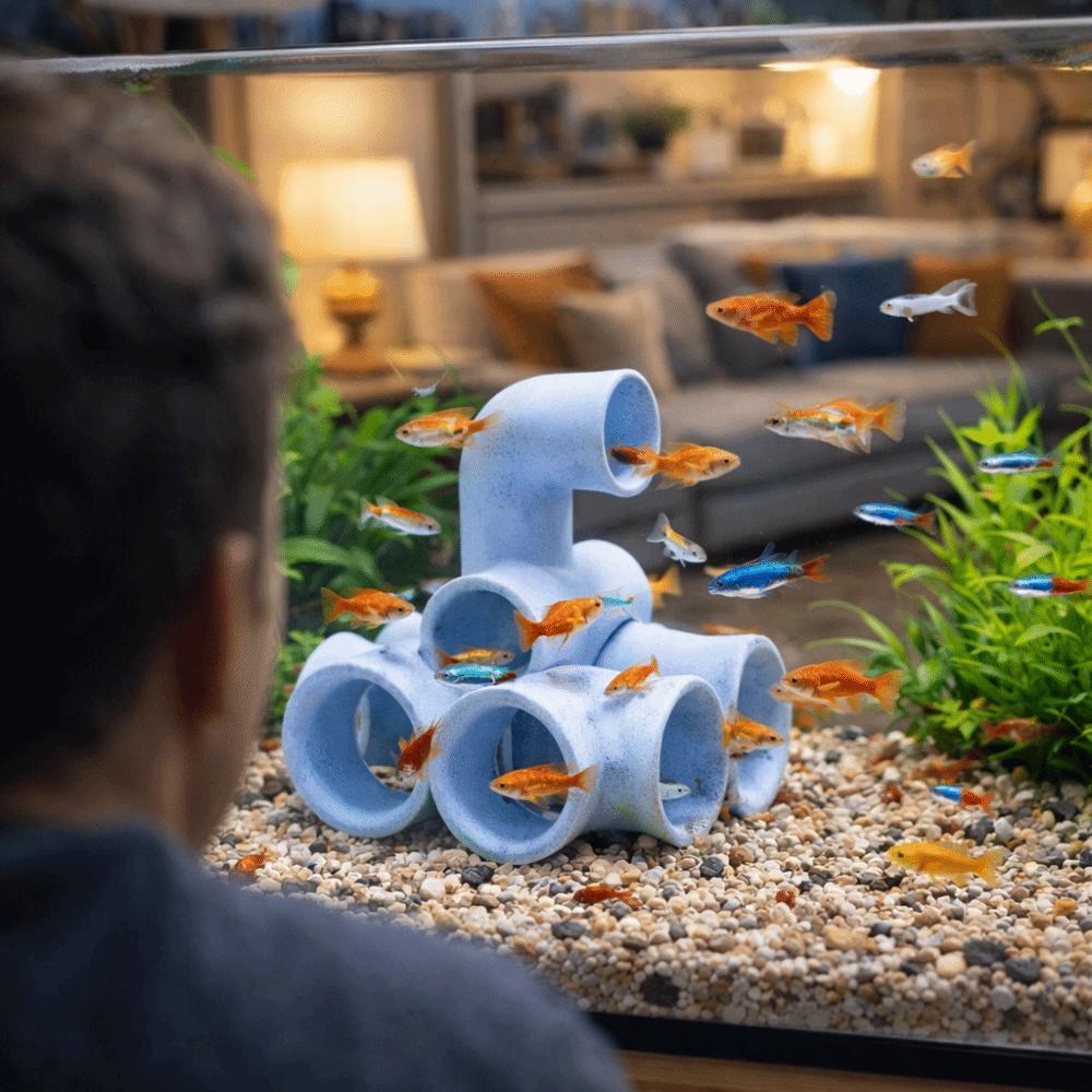 Pipe-Shaped Fish Tank Ornament Plastic Fish Tank Landscape Aquarium Decoration