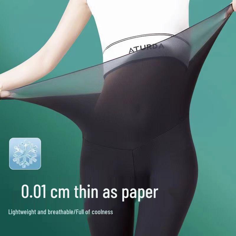 Women's Ultra-Thin Ice Silk High-Waist Cooling Yoga Pants - Nude Feel, Comfortable, Tight-Fitting Summer Outerwear