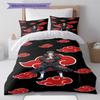 Naruto Cloud Power Pattern Bedding Quilt Set Quilt Cover Pillowcase Home Birthday Gift(1 * Duvet Cover + 2 * Pillowcase, Without Core)