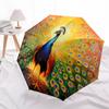 1 PC Automatic Folding Umbrella - Peacock Pattern, Portable & Foldable Design with 8 Ribs, Christmas Birthday Gifts