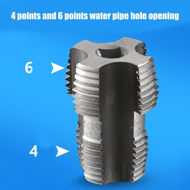 Compact Water Pipe Threader with Ergonomic Design Heavy Duty Internal Thread Cutting Tool for 1/2 3/4inch Water Pipes