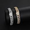 Kubanische Kette Armband Herren Damen Strass Inlay Geometrische Glieder Hip Hop Schmuck Gold Platin 10-20mm Breite