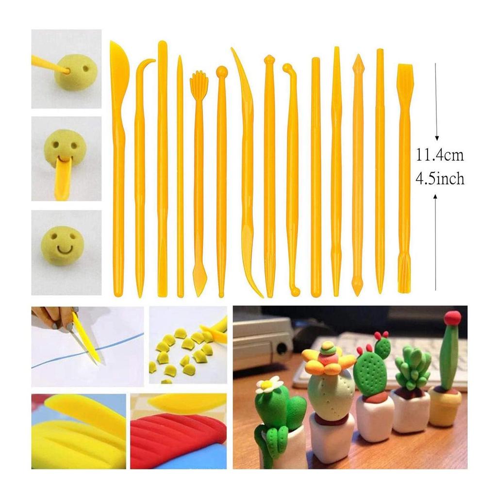 42-Piece Pottery Tool Set: Clay, Stone, Carving Knives, Cutting Tools, Scrapers, DIY Silicone Dotting Pens