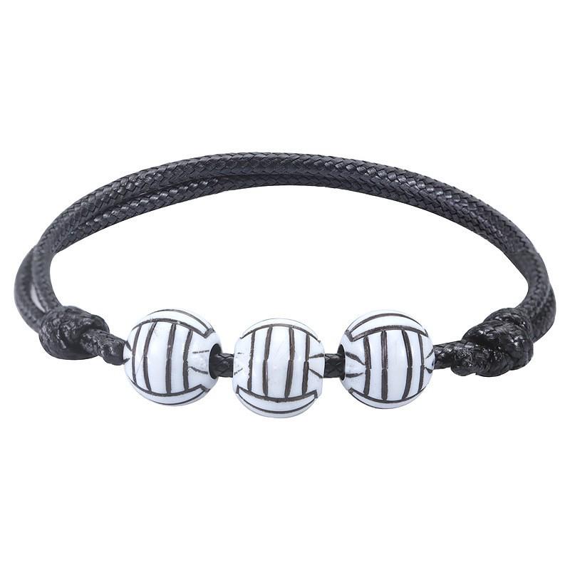 Customized Sports Bracelet - Wax Cord Woven: Basketball, Baseball, Tennis, Rugby, and Football Wristband Jewelry