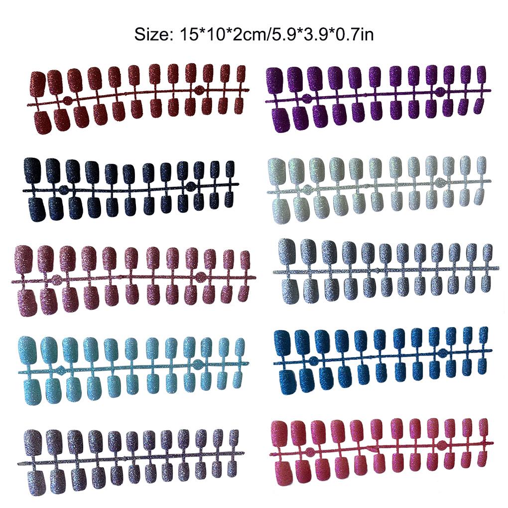 24 Pieces False Nails Square Pattern Press on Flat-end Artificial Nail Tips Elegant Full Wrapping Manicure Decoration