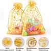 50/100pcs Organza Wedding Party Favor Gift Bag Gold Candy Gift Packing Bags  Wedding Candy Gift Bags