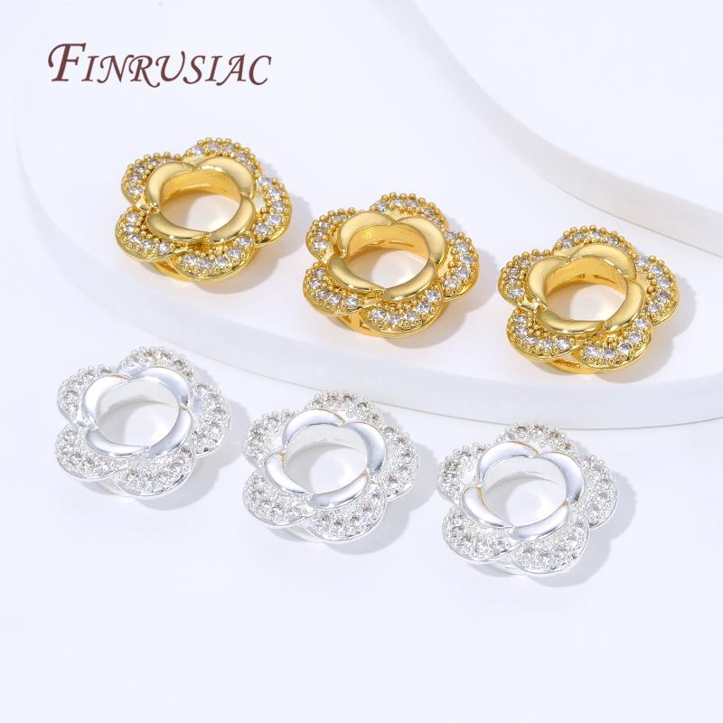 2/4/6Pcs 18K Gold Plated Brass Bead Frame,Flowers Bead Frame,Jewelry Making Supplies,DIY Necklaces&Bracelets Accessories