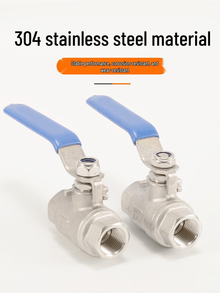 304 Stainless Steel Ball Valve, 1/2/3-Piece, Internal Thread Water Switch, Size DN15/DN10