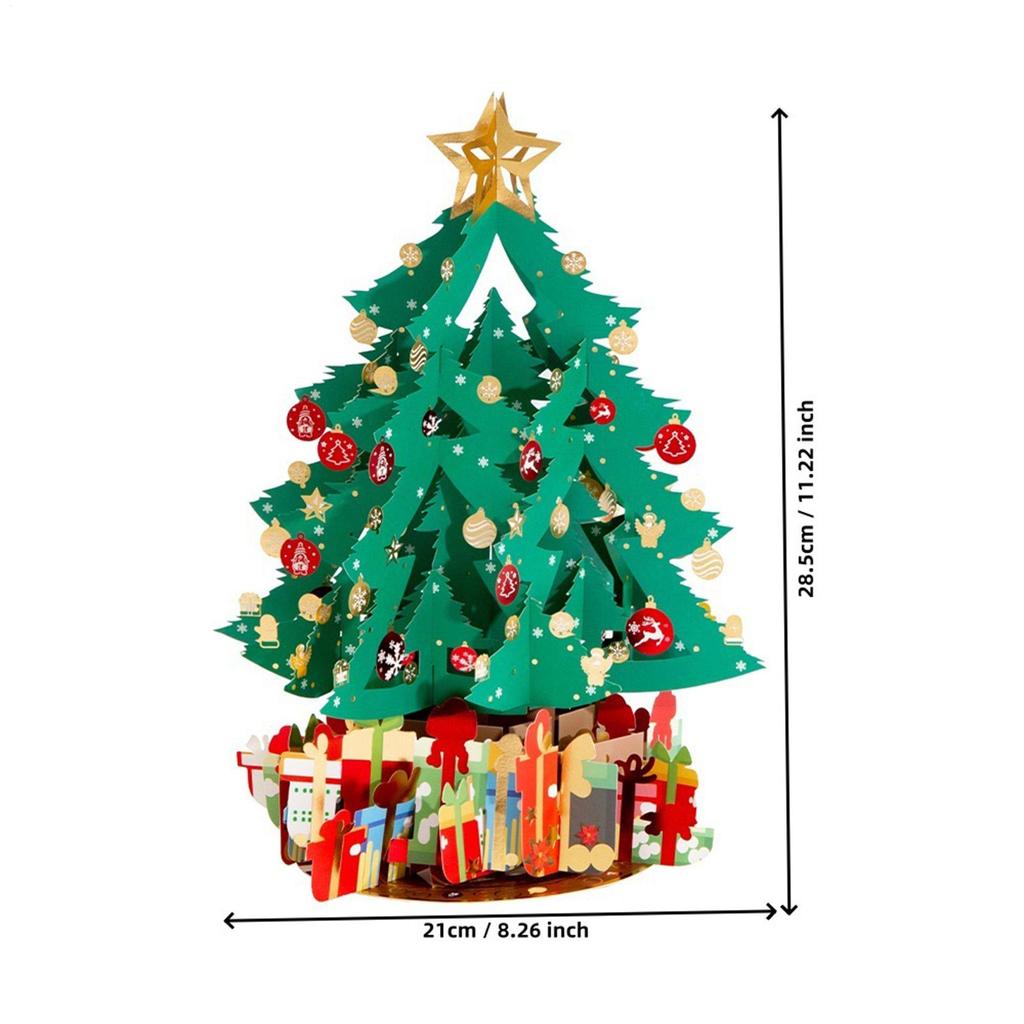 Weihnachtsbaum 3D Dekorative Karte Perfekt für festliche Anlässe Tolles Geschenk für Eltern Geschwister Lehrer Klassenkameraden