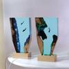 Creative Sea Cave Diver Night Light, Resin & Solid Wood Desk Ornament, Birthday Gift