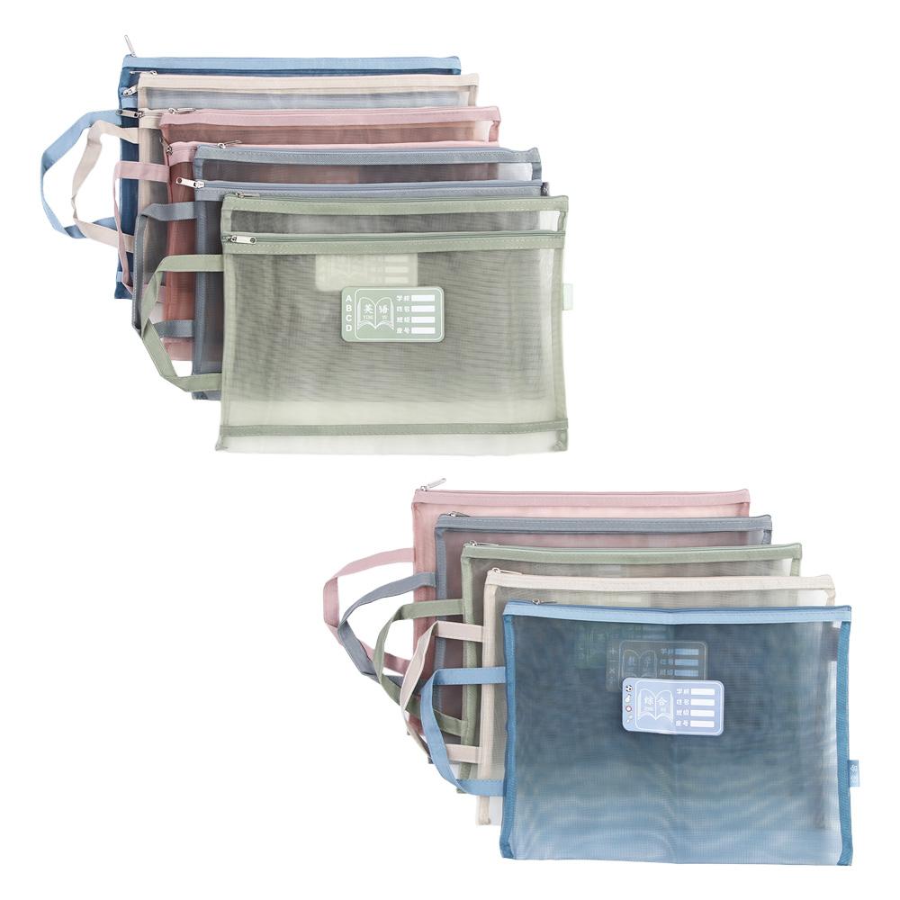 Protective Student Gift Paper Stationery Organizer Pouch A4 File Folder Bag Zipper File Pocket Storage Handbag Document Bag