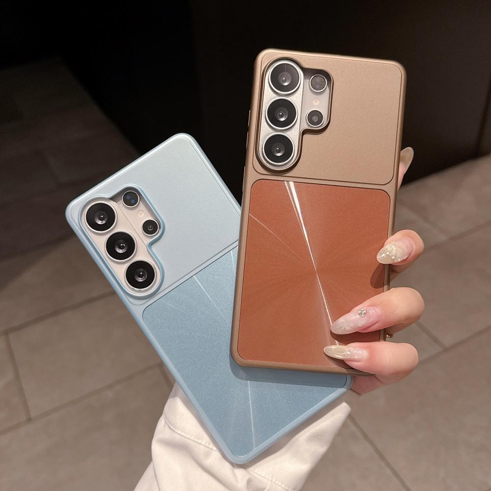 Original CD Laser Bling Metal Paint Skin Feeling Phone Case for Samsung Galaxy S26 S24 S25 Ultra S26 S25 Plus FE Shokproof Cover
