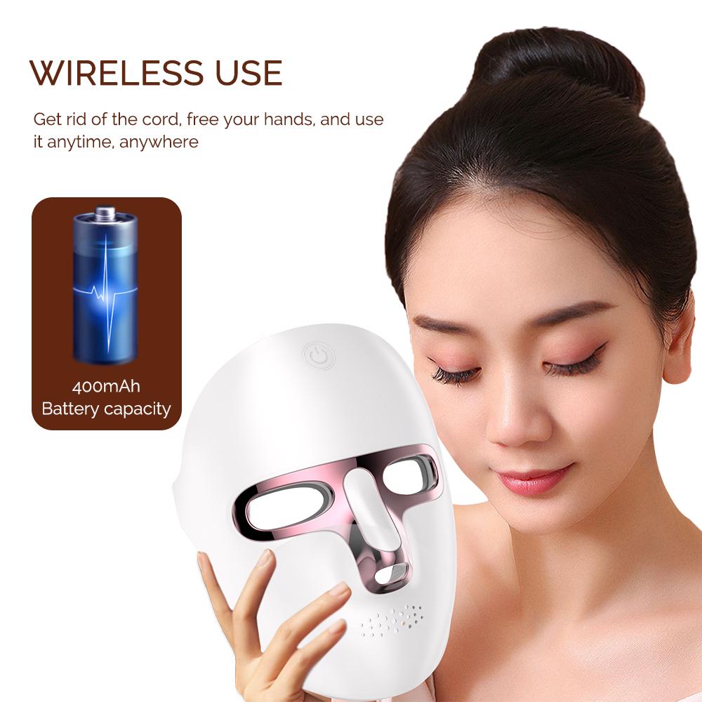 Forevrelily LED Face Mask Wireless 7 Color LED Facial Mask Photon Skin Repair Anti Aging Rejuvenation LED Beauty Devices