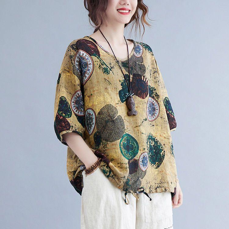 Frauen Frühling Mode Zeitung Schmetterling Vintage Print Pullover Büro Dame Folk