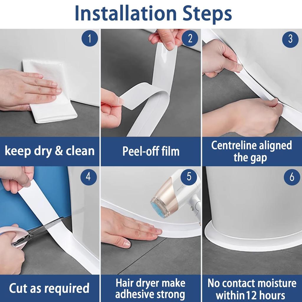 Waterproof Sealing Tape PVC Self Adhesive Bathroom Bath Wall Glue Sticker Kitchen Sink Caulk Mold Proof Seal Covering Tape Strip