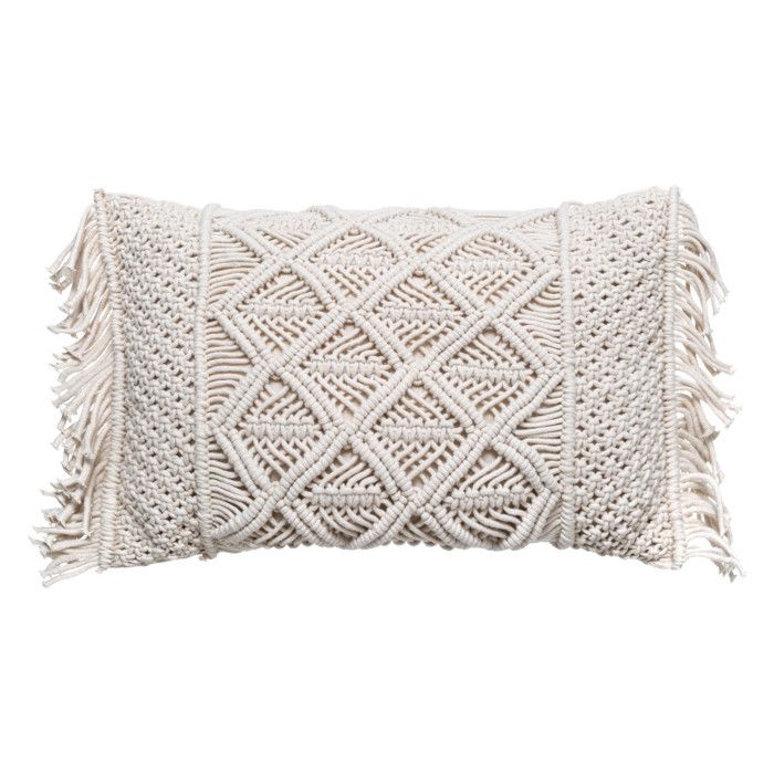 Coussin macramé "été" 30 x 50 cm Atmosphera - -