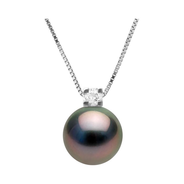 Collier - PEARLS & COLORS - Pearls & Colors - Perle de culture de Tahiti 8-9 mm - Ronde - Argent 925