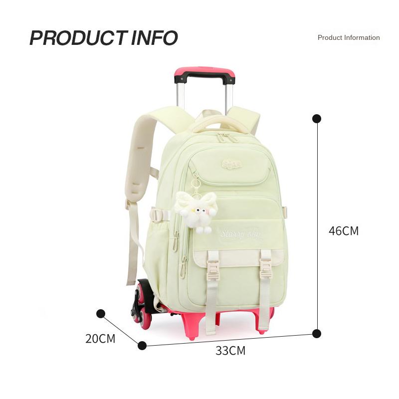 Zaino Trolley Scuola per Bambini con Ruote Zaino Studenti Borsa Libri Borsa Scuola a Rotelle per Bambine Bambini Zaino con Ruote