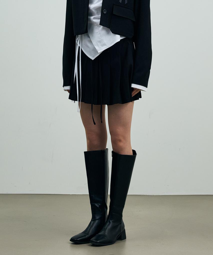 Alikim Mild Pleats Skirt Pants / Black