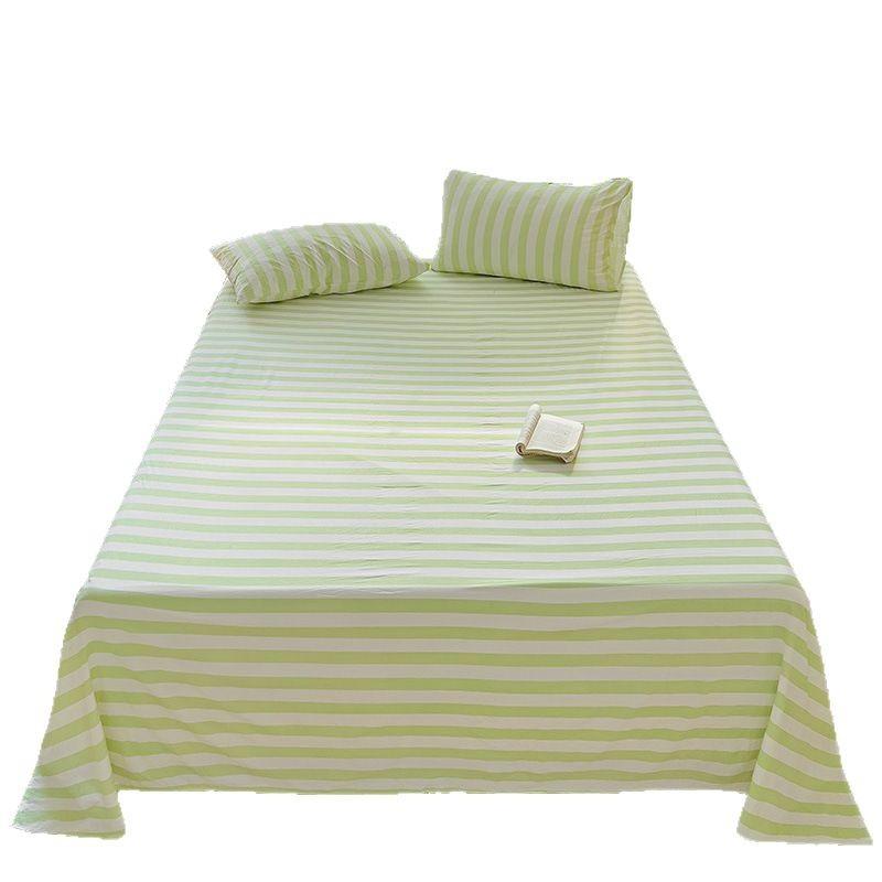 Buy washed cotton striped dirty single sheet for a single piece, thin bedspread for spring and summer, wholesale of student dormitory sheets.