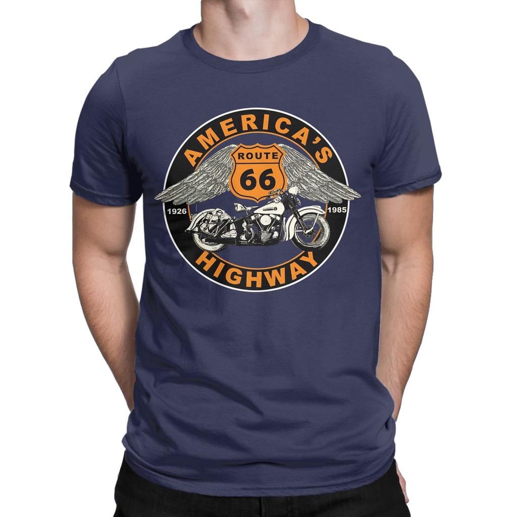 Route 66 Americas Highway Classic Funny 100 Cotton Tshirt Route 66 Tops Tees For Unisex