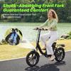 U4 Electric Bike 10.4Ah Battery 25KM/H Max Speed Front Suspension Disc Brake 3-Speed Modes 55+ Miles Range Compact Electric Bicycle with 16'' Tires