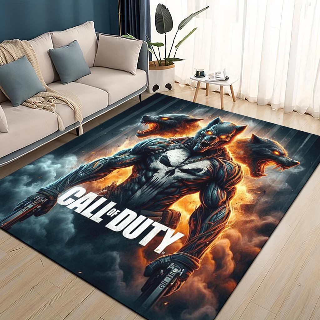 COD 27 Style New Call of Duty Ghost Simon Gun Games Carpet Rug for Living Room Bedroom Home Sofa,Kids Play Non-slip Floor Mat