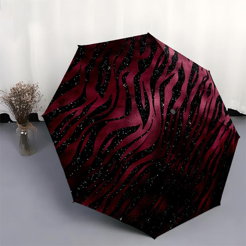 1 Stück Glamouröser Zebra-Print Glitzer-Kreis-Schirm mit Kunststoffgriff,Geeignet für alle Jahreszeiten Schirm PT454
