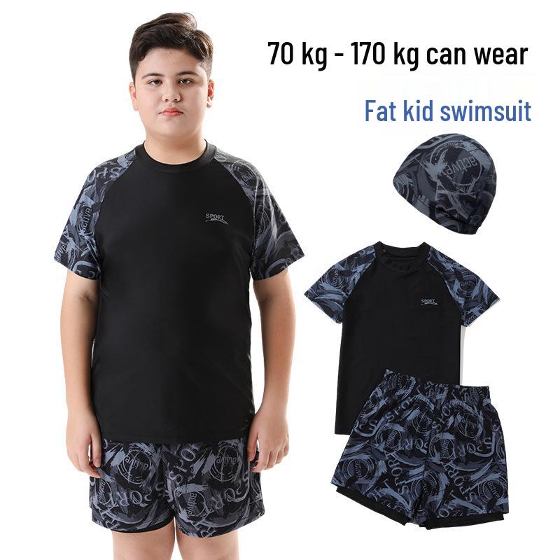 Boys' 2025 Split Swimsuit: Double Layer Swim Trunks for Young and Older Boys