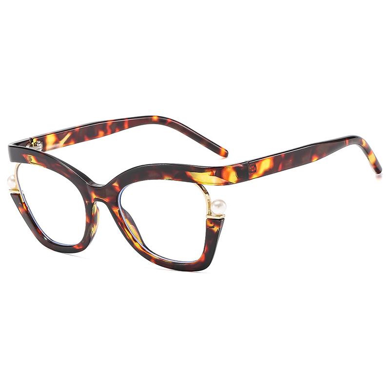 Anti-blue Light Ladies Flat Pearl Decorative Glasses Frame