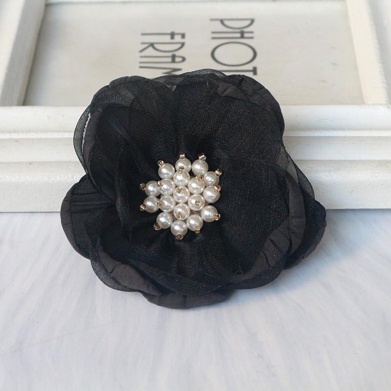 

5 ШТ 7,5 СМ Шифоновая Органза Ткань Роза Цветок с Бусинами Центр Свадебное Платье Юбка Украшение для Дома Шляпа DIY Аксессуары для Волос