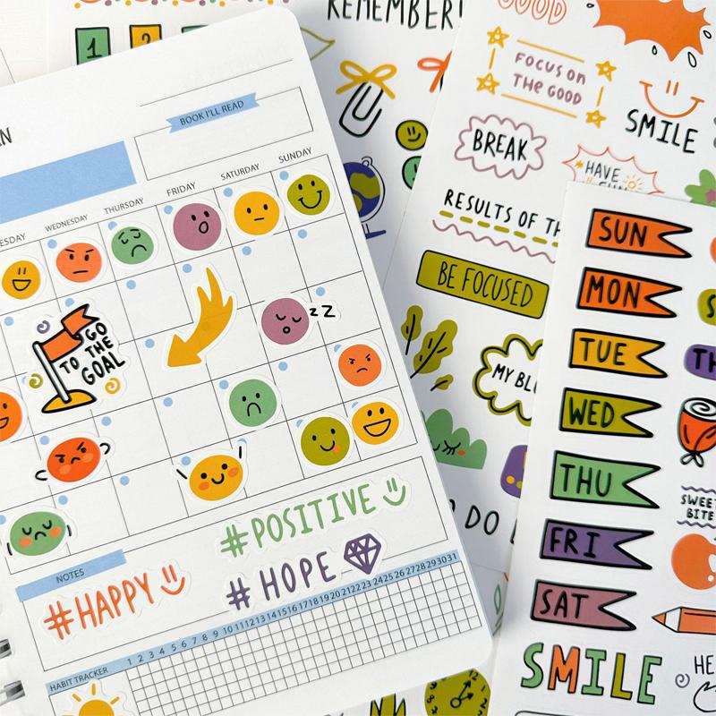 Superior-Grade 8 High-Standard Sheets 240+ First-Class Planner Stickers Premium-Quality Monthly Superior-Grade Weekly Premium-Quality Daily
