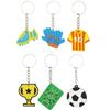Soccer Theme Party Favor Football Reusable Straw Funny Puzzle Sticker Keychain Braclet Children's Birthday Party Decoration Gift