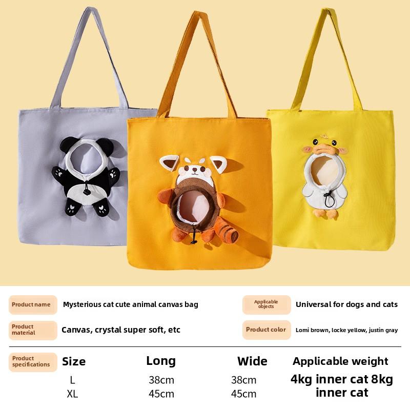 All Seasons Go Out Pet Bag Cat Probe Messenger Bag Dog Cute Animal Canvas Bag Cat Bag Handbag