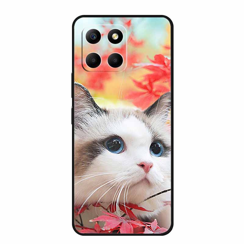 Cartoon Case For Honor X7c X8c X8b X5b Plus Play 9A X6b X6c Phone Case X 8 7 6 C Coque Cute Cat Black Silicone Soft Back Cover