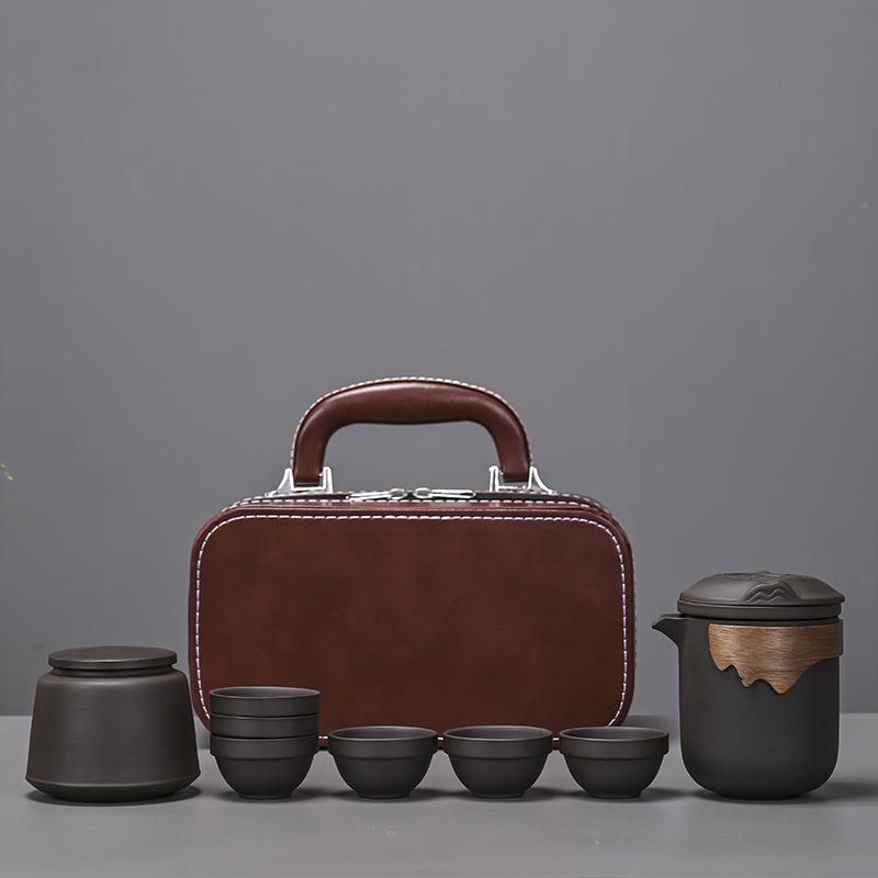 Travel Tea Set Kuaike Cup One Pot Six Cups Teapot Tea Cup Portable Simple Kung Fu Tea Set Outdoor Tea Maker