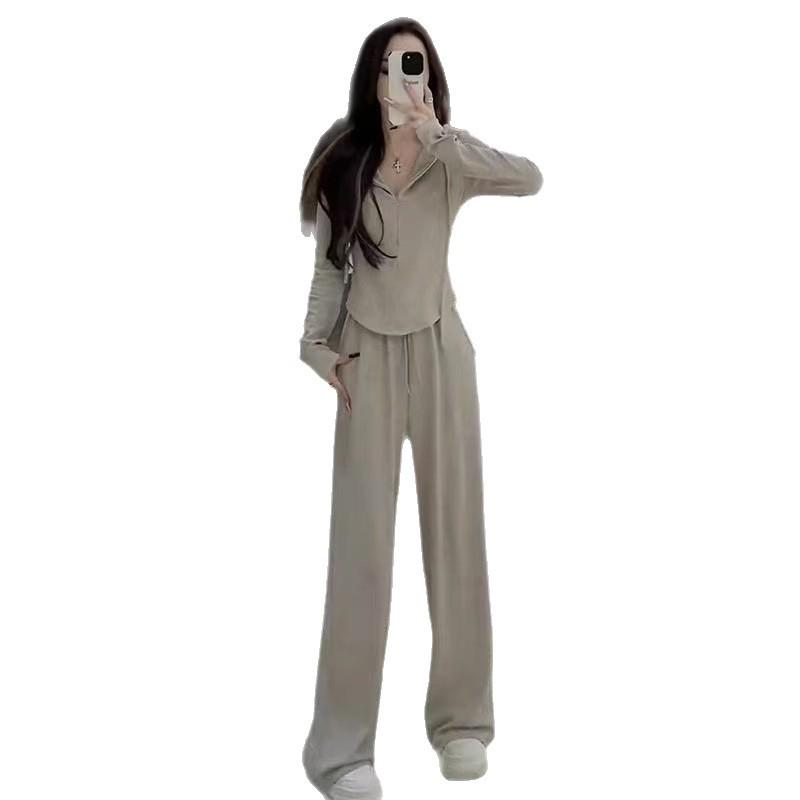 Women's Summer Fashion: Hooded Jacket & Wide-Leg Pants Set, 2026 Style