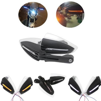 Lot de 2 protège-mains universels pour guidon de moto avec lumière LED