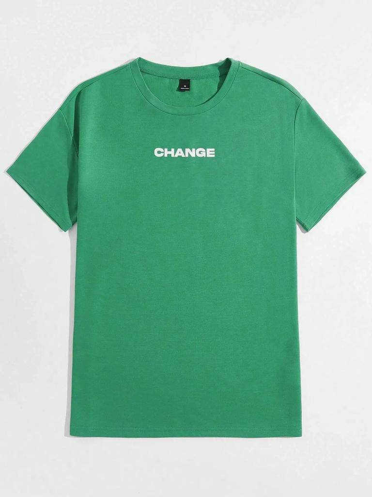 Change Never Look Back Street Graphic Mens Cotton O-Neck T-Shirt Summer Loose Oversize Clothing Breathable Brand T-Shirts