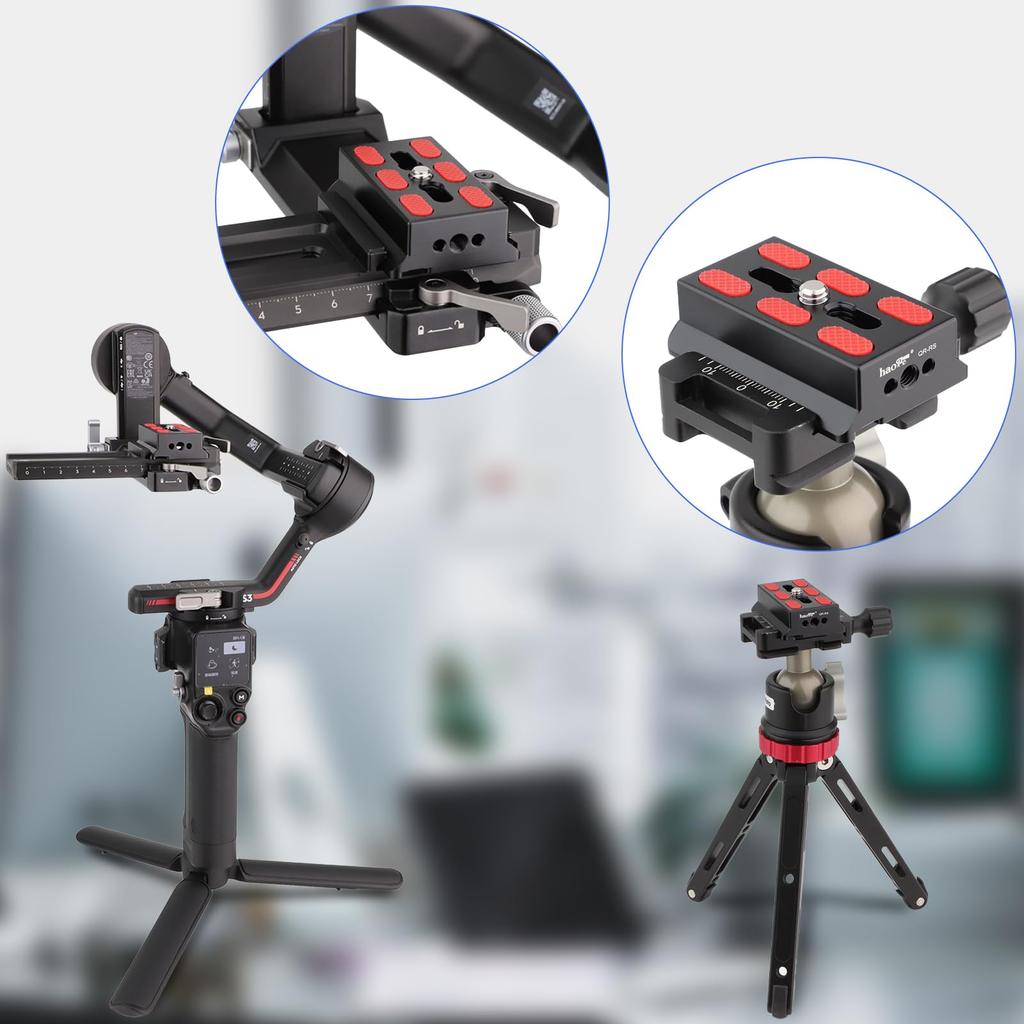 Haoge Camera Mount Quick Release Plate for DJI Mini Gimbal Stabilizer QR-RS RS2/RS-C2/RS3/RS3-PRO/RS3 Accessories, Default.