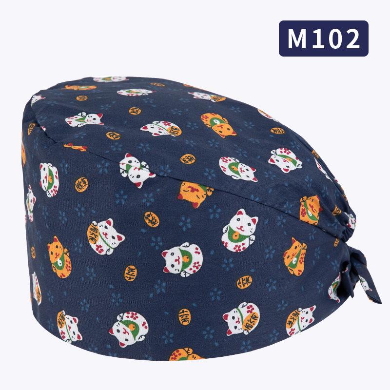 Unisex All-Cotton Printed Surgical Cap for Medical and Food Services