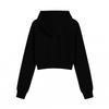 Women's Color Cropped Hoodie with Pockets - Long Sleeve Pullover Sweatshirt for Casual Wear