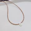 Elegant 2m Zircon Beaded Clavicle Chain: 26-Letter Deep Sea Shell Necklace for Women.