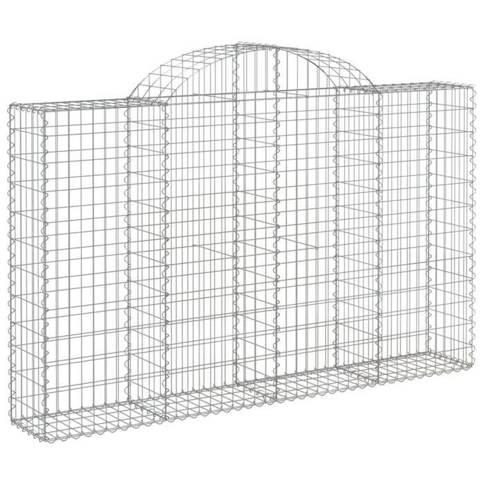 VidaXL Paniers à gabions arqués 8 pcs 200x30x120/140 cm Fer galvanisé, gabion, cage de gabion, panier de mur de gabion, mur 3146137