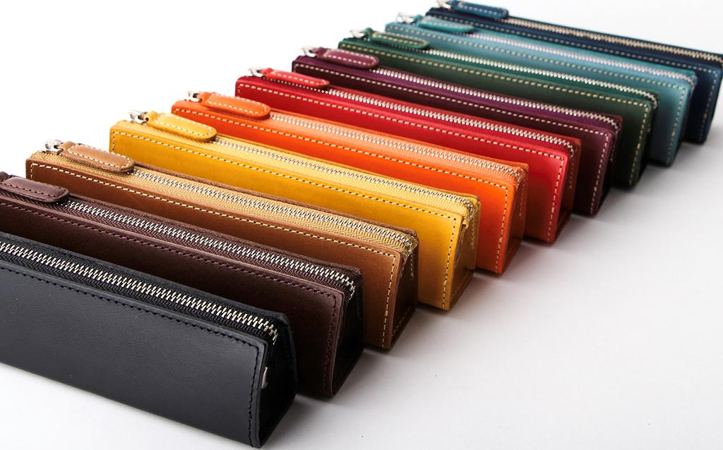 Pen Pencil Working BT Zipper Pen Triangular Blue [SLIP-ON] Case, Leather, Case, Student, Adult, Men, Women, Slip-on Case, M, Stand,