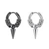 Stainless Steel Huggie Hoop Dangle Earrings Punk Hip Hop Vintage Feather Cross Spike Sword Triangle Drop Earrings for Men Wome