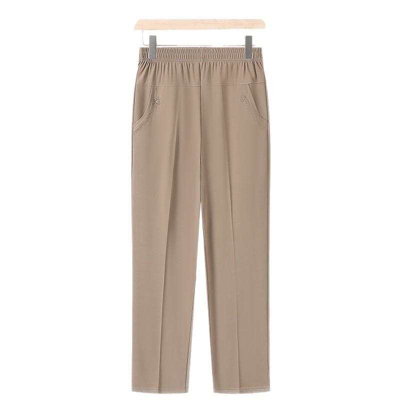 Mamas Sommerhosen Gerades Bein Lässig Locker Cropped Hosen Hosen für Frauen mittleren und höheren Alters